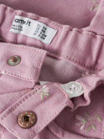 NAME IT Twill Bukser Rose Loose Dawn Pink Flower